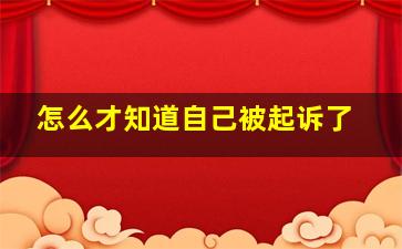 怎么才知道自己被起诉了