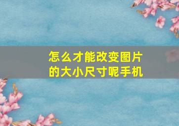 怎么才能改变图片的大小尺寸呢手机