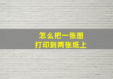 怎么把一张图打印到两张纸上