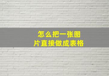 怎么把一张图片直接做成表格