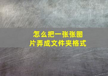 怎么把一张张图片弄成文件夹格式