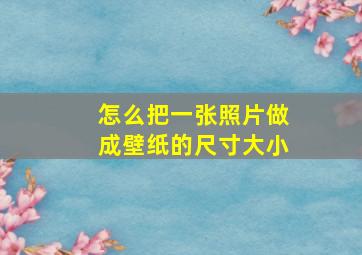 怎么把一张照片做成壁纸的尺寸大小