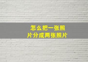 怎么把一张照片分成两张照片