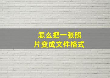 怎么把一张照片变成文件格式