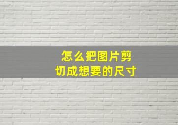 怎么把图片剪切成想要的尺寸