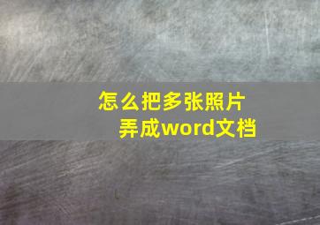 怎么把多张照片弄成word文档