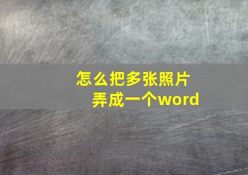 怎么把多张照片弄成一个word