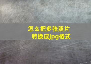 怎么把多张照片转换成jpg格式