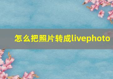 怎么把照片转成livephoto