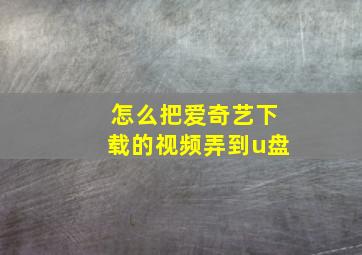 怎么把爱奇艺下载的视频弄到u盘