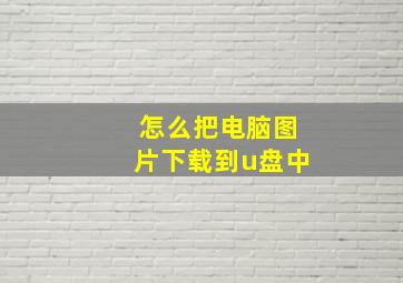 怎么把电脑图片下载到u盘中