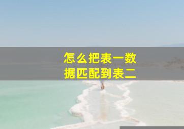 怎么把表一数据匹配到表二