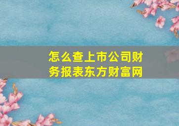 怎么查上市公司财务报表东方财富网