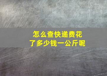 怎么查快递费花了多少钱一公斤呢