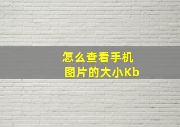 怎么查看手机图片的大小Kb