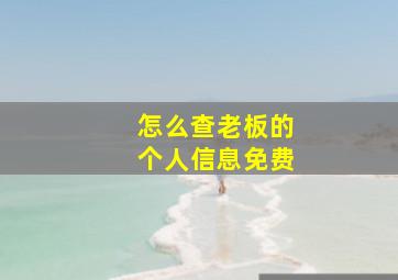 怎么查老板的个人信息免费