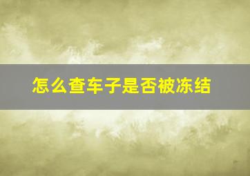 怎么查车子是否被冻结