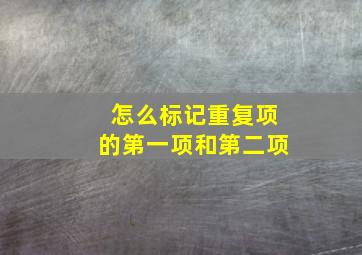 怎么标记重复项的第一项和第二项