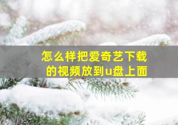 怎么样把爱奇艺下载的视频放到u盘上面