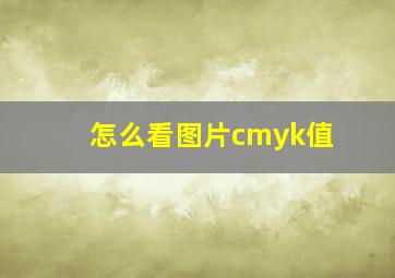 怎么看图片cmyk值