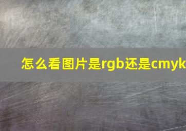 怎么看图片是rgb还是cmyk