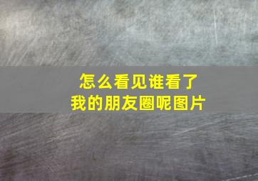 怎么看见谁看了我的朋友圈呢图片