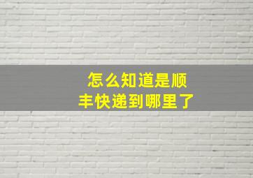 怎么知道是顺丰快递到哪里了