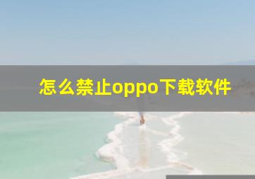 怎么禁止oppo下载软件