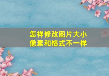 怎样修改图片大小像素和格式不一样