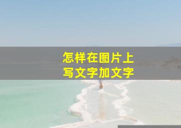 怎样在图片上写文字加文字