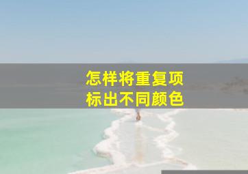 怎样将重复项标出不同颜色