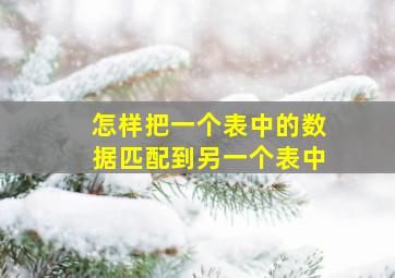 怎样把一个表中的数据匹配到另一个表中