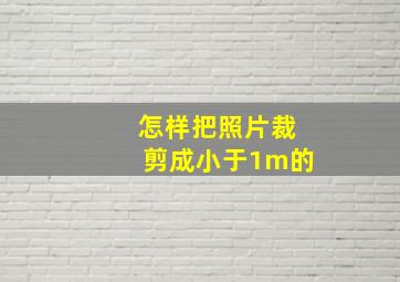 怎样把照片裁剪成小于1m的