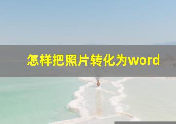 怎样把照片转化为word