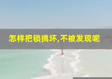 怎样把锁搞坏,不被发现呢