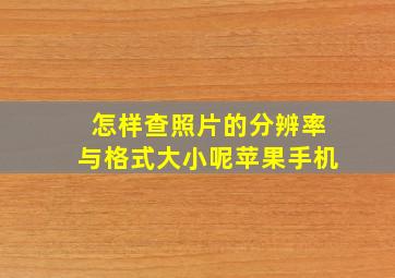 怎样查照片的分辨率与格式大小呢苹果手机