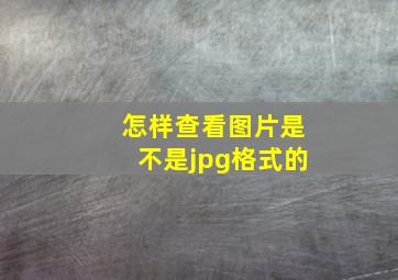 怎样查看图片是不是jpg格式的