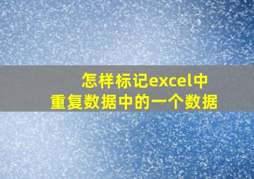 怎样标记excel中重复数据中的一个数据