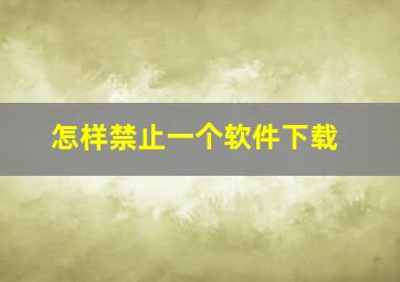 怎样禁止一个软件下载