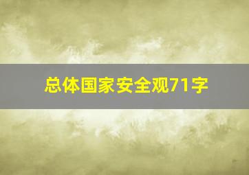 总体国家安全观71字