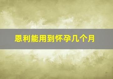 恩利能用到怀孕几个月