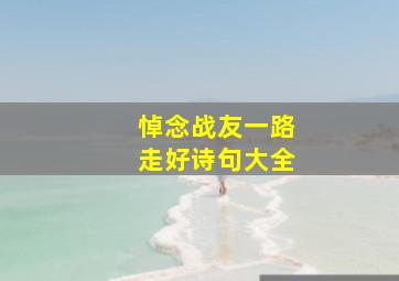 悼念战友一路走好诗句大全