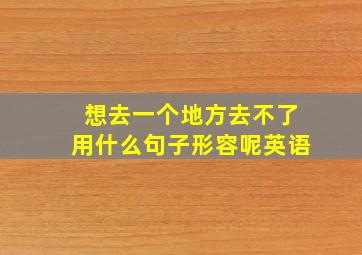 想去一个地方去不了用什么句子形容呢英语