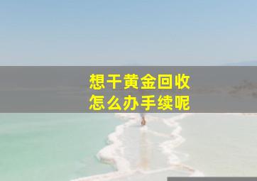 想干黄金回收怎么办手续呢