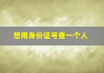 想用身份证号查一个人