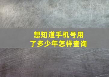 想知道手机号用了多少年怎样查询