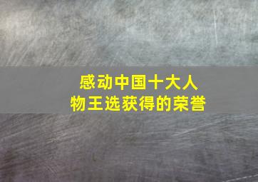 感动中国十大人物王选获得的荣誉