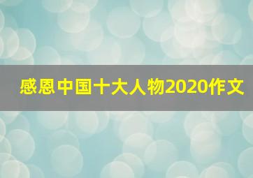 感恩中国十大人物2020作文