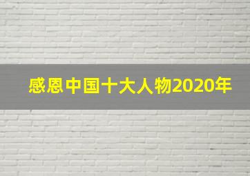 感恩中国十大人物2020年