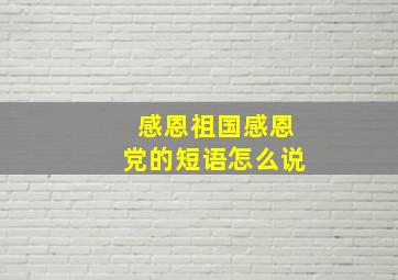 感恩祖国感恩党的短语怎么说